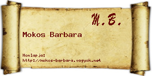 Mokos Barbara névjegykártya